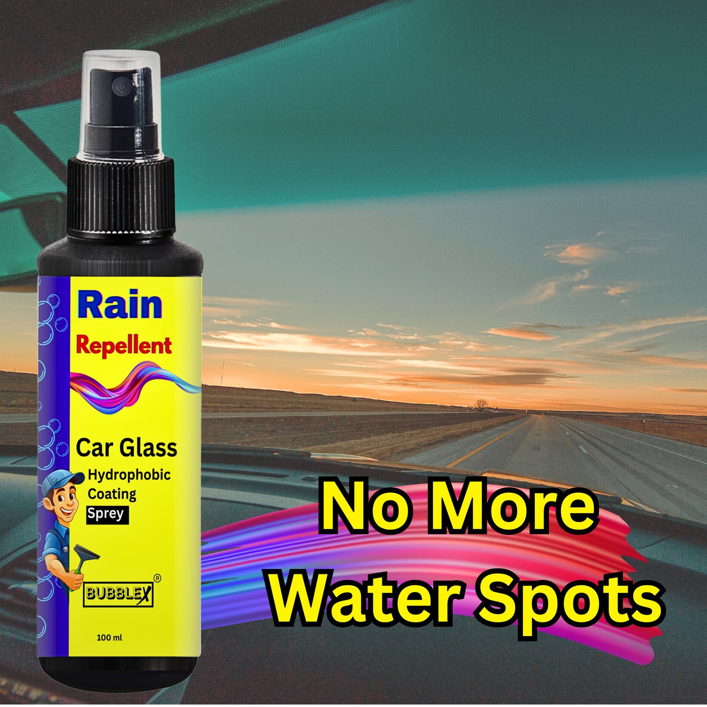 Bubblex Rain Repellent for Automotive Glass – Improved Visibility in Rain