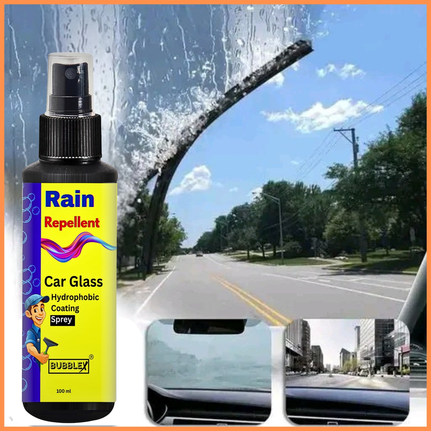 Bubblex Rain Repellent for Automotive Glass – Improved Visibility in Rain