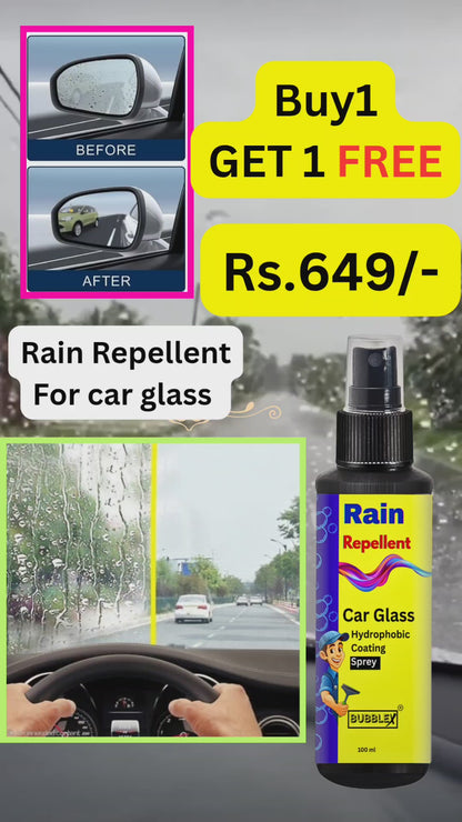 Bubblex Rain Repellent for Automotive Glass – Improved Visibility in Rain BUY ONE GET ONE FREE